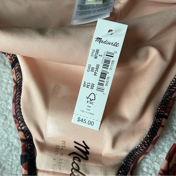 Madewell Second Wave Curved-Waist Bikini Bottom in Painted Seashells - Picture 7 of 8